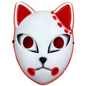 Demon Slayer Sabito Cosplay Led Maske Halloween Japansk Anime Ræveansigt Glødende Full Face Cover Maskerade Kostume Festrekvisitter Red