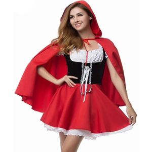 Xs-6xl Deluxe Voksen Rødhætte Kostume Med Cape Kvinder Udklædning Halloween Party Prinsesse Fancy Dress_y XL-Red Riding Hood