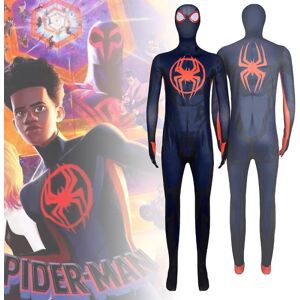 Spider-man Across The Spider-vers Cosplay-kostume til voksne, Spiderman Miles Morales Jumpsuits Halloween Party Fancy Dress 160