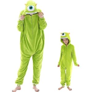 Snug Fit Unisex Voksen Onesie Pyjamas, Flanell Cosplay Animal One Piece Halloween kostume Nattøj Hjemmetøj Q Plys Mike L