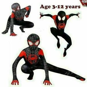 Børne Spiderman Cosplay kostume Miles Morales Børne skolefest herre kostume black 120cm