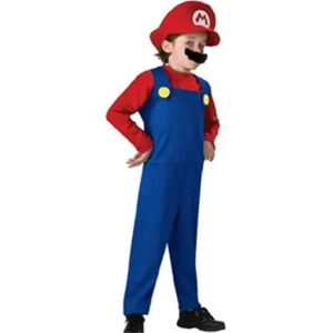 Super Mario Kostume Voksne Børn Dreng Pige Cosplay Fancy Dress Up Party Outfits Red Boys 9-10 Years