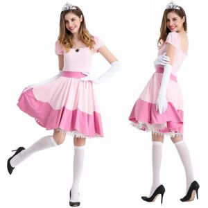 Princess Peach kostume til kvinder Halloween cosplay kjole H S