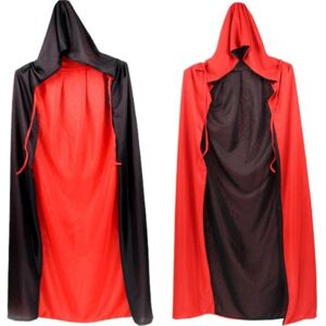 Halloween kappe Børn Voksen Makeup Kostume Rekvisitter Rød og sort ansigtsstand Krave Dødskappe Kappe Piratkappe 120CM Red and black hooded