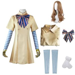 Barn M3gan Cosplay kostym med peruk 5-delade fest Halloween B 140cm 130cm