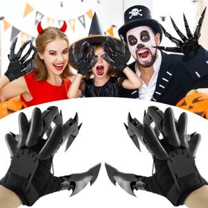 JIUSAIRUI Halloween artikulerede fingre Fleksible fingerhandskerforlænger black 1 set