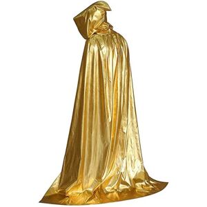 Unisex hætte kappe Rolle Cape Play Familiekostumer Fuld længde kappe Halloween Jul Overtøj (guld)