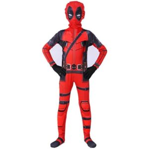 Børn Drenge Deadpool Fancy Dress Fest Jumpsuit Cosplay Kostume 110cm 140cm