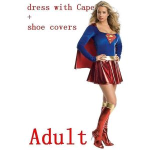 Voksne Børn Superhelte Cosplay Kostumer Super Piger Kjole Sko Overtræk Kostume Superwoman Kjole Kvinde Supe Adult full set