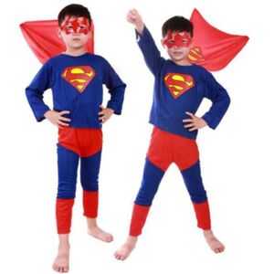 Kid Boy Superhelte Cosplay Kostume Fancy Dress Tøj Outfit Sæt Superman M