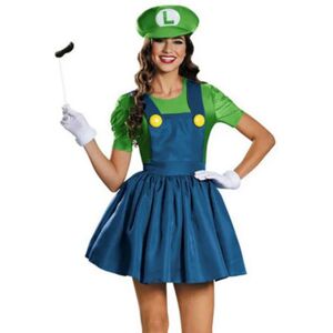 Super Mario cosplay kostume til kvinder, karakter kostume, grøn grøn L green l