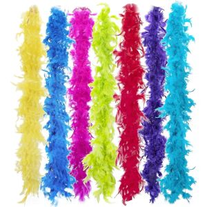 7 stk Feather Boa Til Kvinder Multicolor Feather Boa Til Håndværk Festartikler Piger Dress Up Kostume (2m pr. farve)
