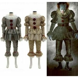 Halloween Cosplay Stephen King's It Pennywise klovnemaskekostume - perfekt Silver Men M