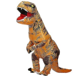 Hot oppustelig dinosaur kostumer jakkesæt kjole T-rex Anime fest cosplay brown Adult 150-195cm