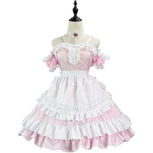 Hurtig levering Kvinder Sød Lolita Kjole Victorian Ærmeløs Prinsesse Cosplay Kostumer Maid Kjoler XXXL