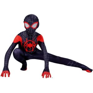 BATTERY Spider-man: Miles Morales Cosplay Costume Spiderman Fancy Dress Barn Pojke Party Jumpsuit 4-5 år