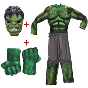 2023 Child Green Giant Hero Muscle Halloween Kostumer Fancy Drenge Superhelte Karneval Cosplay Tøj Maske Børnejulegaver mask M