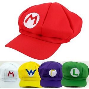 Anime Super Hat Kasket Luigi Bros Letter Trykt Cosplay Tegneserie Baseball Kostume Til Voksen Hatte Waluigi Wario Odyssey Cappy 3d Hat Army Green M