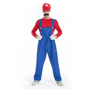 Herre Super Mario And Luigi Bros Fancy Dress Halloween Costume Blikkenslager Overalls Red M
