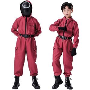 Børneblækspruttelegekostume Cosplay Jumpsuit + maske H Circles 140cm