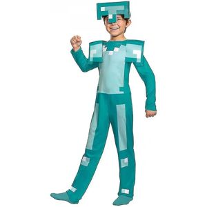 inecraft kostume, agi Diamond Armor Set til børn, inecraft Halloween kostume - M