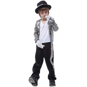 FMYSJ Børn Michael Jackson Cosplay kostume Drenge Piger Performance Outfits Sæt Halloween Party Fancy Dress (FMY) 6-8 Years