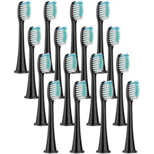 Global 16-Pakke Udskiftningshoveder til Philips Sonicare Serierne 3, 6, Black