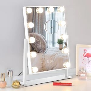 Makeup-spejl med lys, makeup-spejl med lys, 3 farver