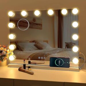 unbranded Hollywood Mirror Usb Makeup lampe oplyst (kun pære) 10 pærer 3 lystilstande Desktop vægmonteret makeup spejl lampe