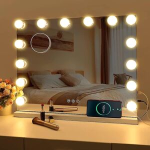 Led spejl usb makeup lys, 10 pærer 3 lystilstande til bordplade vægmonteret kosmetik spejl, bade spejl lamper