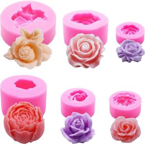 6 stk 3D blomsterforme sæt, Bloom Rose silikone 6Pcs A