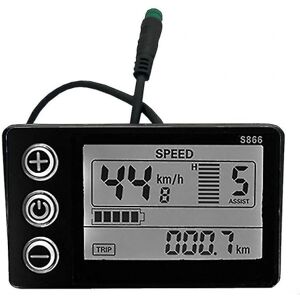 S866 Elcykel LCD-skærm 24v 36v 48v E-cykel El-scooter Display Meter Kontrolpanel med vandtæt stik