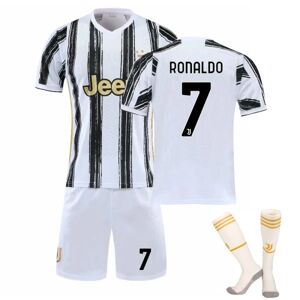 JIUSAIRUI Børne-/voksen-VM Juventus Ronaldo fodboldtrøjesæt Black&White 26