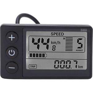 BEMS Elcykel S866 LCD Display Meter 24V 36V 48V Kontrolpanel med vandtæt stik