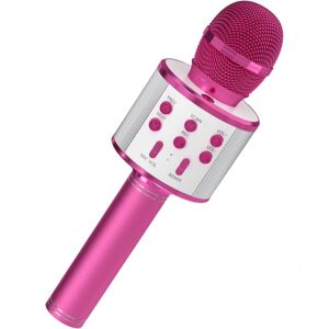AUGRO Karaoke mikrofon med højttaler - Rose Red