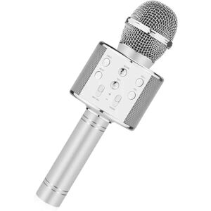 Mobil o Teknik Karaoke mikrofon med højttaler og Bluetooth Silver