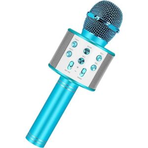 Mobil o Teknik Karaoke mikrofon med højttaler og Bluetooth Blue