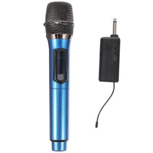 Sæt Trådløs Mikrofon Håndholdt Sangmikrofon Trådløs Karaoke Musikmikrofon Blå 4X4X25cm