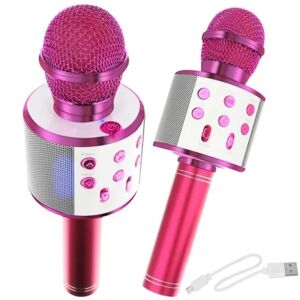 Karaokemikrofon med Högtalare / Karaoke med Mikrofon - Bluetooth Pink