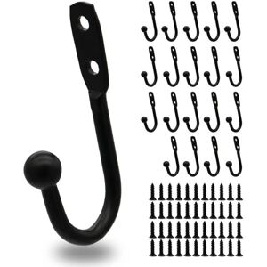 20 Pack sorte knagerækker Heavy Duty Single Wall Hooks Wall 20PCS