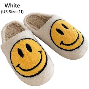 Smiley Face Kvinder Vinter Varme Hjemmesko white EU Size 41-42