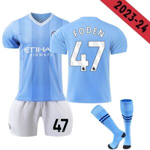 23-24 Manchester City Home Børnefodbolddragt nr. 47 FODEN V 8-9 Years