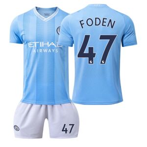 23-24 Manchester City Home Voksne børns fodbolddragt nr. 47 Phil Foden No. 47 Phil Foden 28