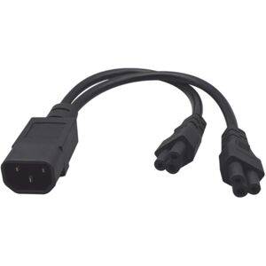 unbranded Y-splitter strømkabel ledning IEC320 C14 til C15+C15 forlængerledning til UPS PDU'er