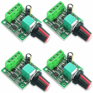 4 stykkers PWM-hastighedsregulator, 1,8V 3V 5V 6V 12V 2A 1803BK DC-motorhastighedsregulator, justerbar drivkontakt med selvgendannelsessikring