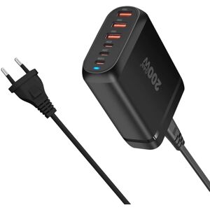 HEET 200W 6 porte USB Type-C Hurtigoplader Hurtigopladning Multifunktion EU-Plug