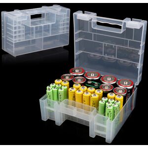 Jettbuying Plast batteriboks Opbevaringskasse Holder Organizer til AA AAA C one size