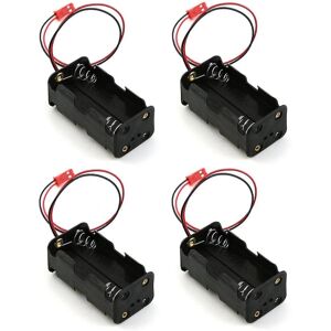 4 pakke 6v 4xaa batteribeholder kasseholder pakke boks Jst stik modtager Kompatibel Hsp Redcat 1/8 1/10 Rc Nitro Power Car Truck (sammenfiltring)