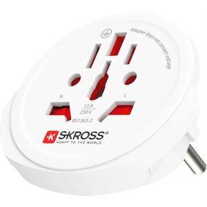 SKross El-adapter Europa mm - Hvid