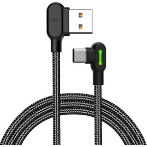 FLOWER LOST Type-C USB-C-kabel, vinklet nylonflettet hurtigoplader